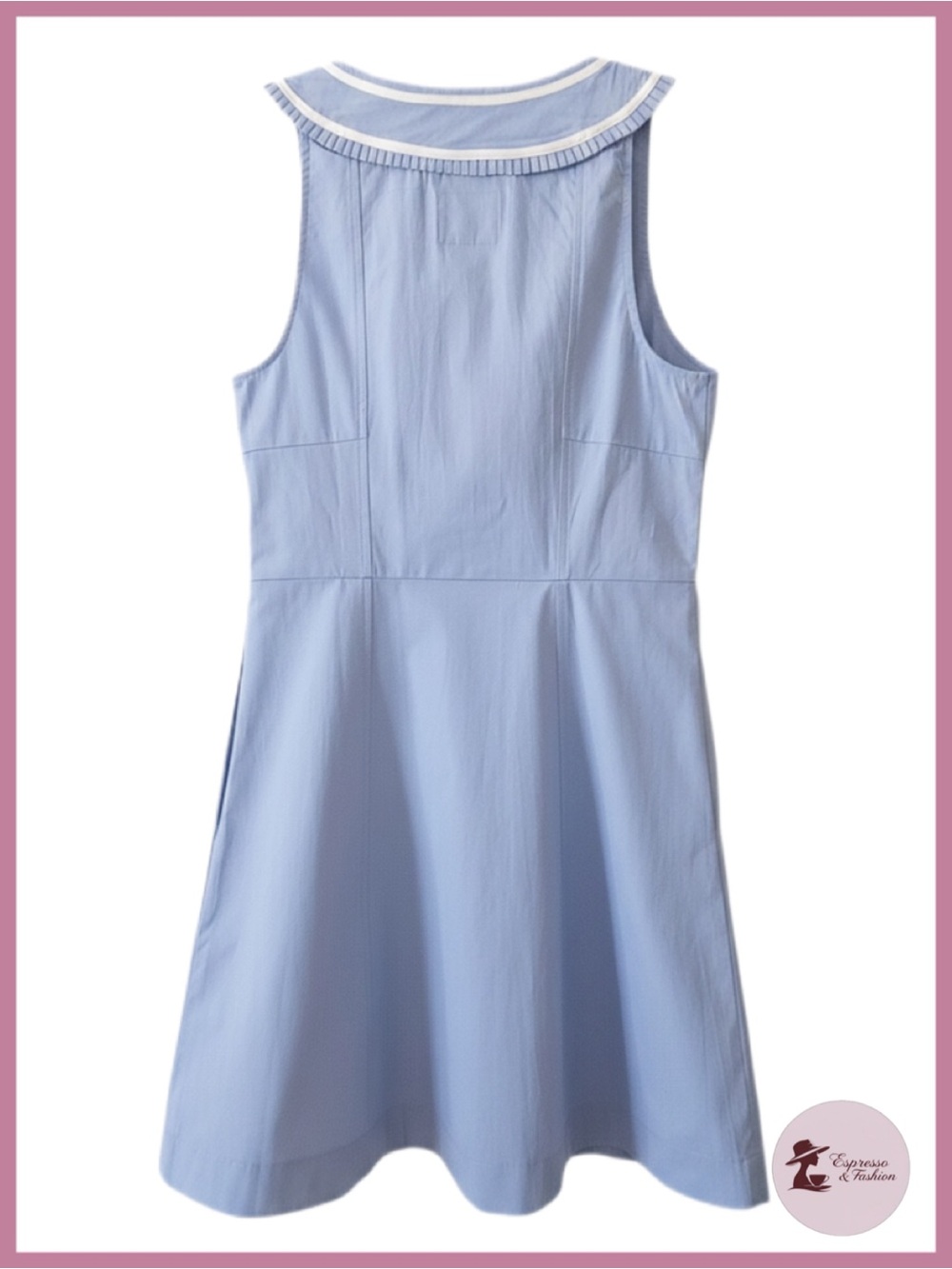 NWT Sailor Style Contrast Binding Mini Dress - Small - Picture 4 of 10